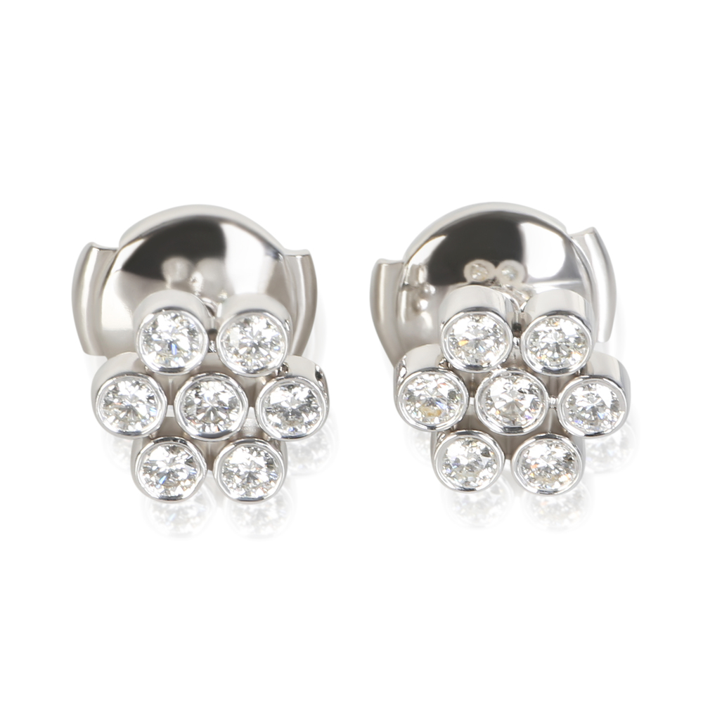 Tiffany & Co. Platinum Diamond Cluster Earrings